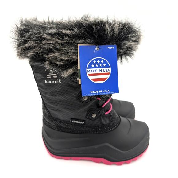 Kamik Powdery 3 Waterproof Winter Boot Kid's Black/Pink Size US11 EU29 - Picture 3 of 13